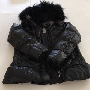 Add Junior Girls Winter Black Hooded Fur Puffer Jacket-Size 14